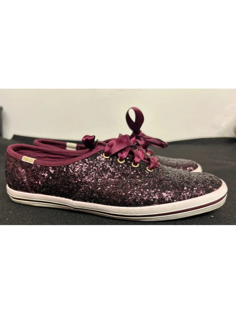 Keds Kate Spade Glitter Deep Cherry shoes size 8
